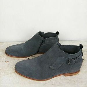 Calvin Klein Gray Blue Suede Booties 10.5
